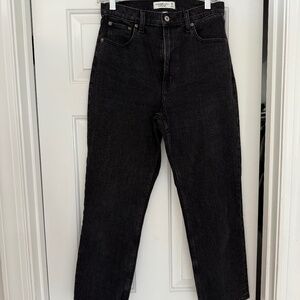 Abercrombie & Fitch Curve Love, Ankle Straight, Ultra High Rise,Black, Size 28/6
